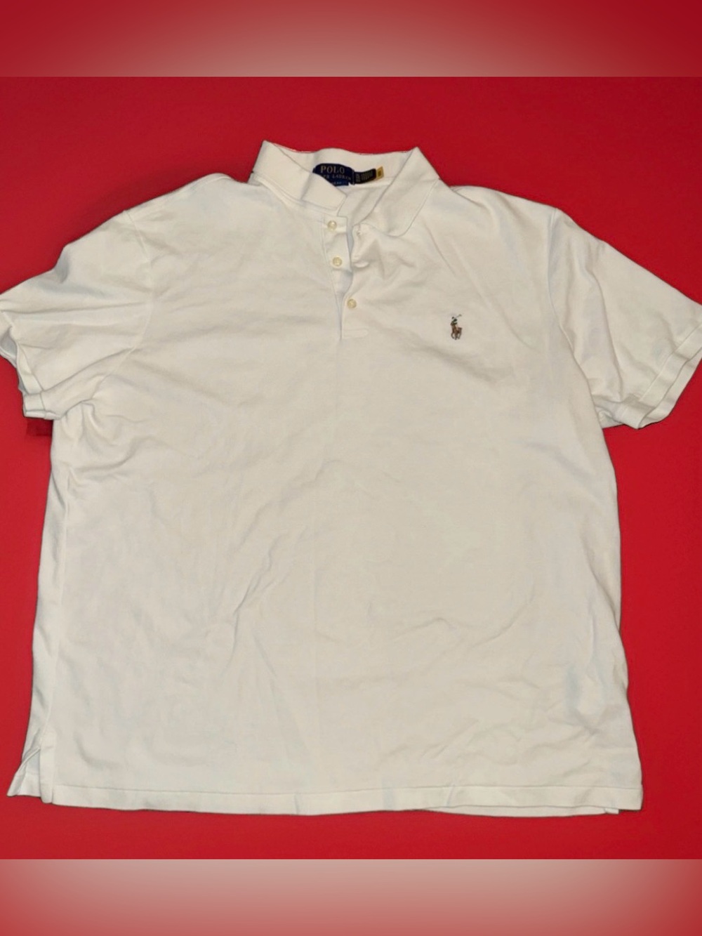 Polo Ralph Lauren Polo Mens XL White Flesh Pony Short Sleeve Preppy Classic Fit